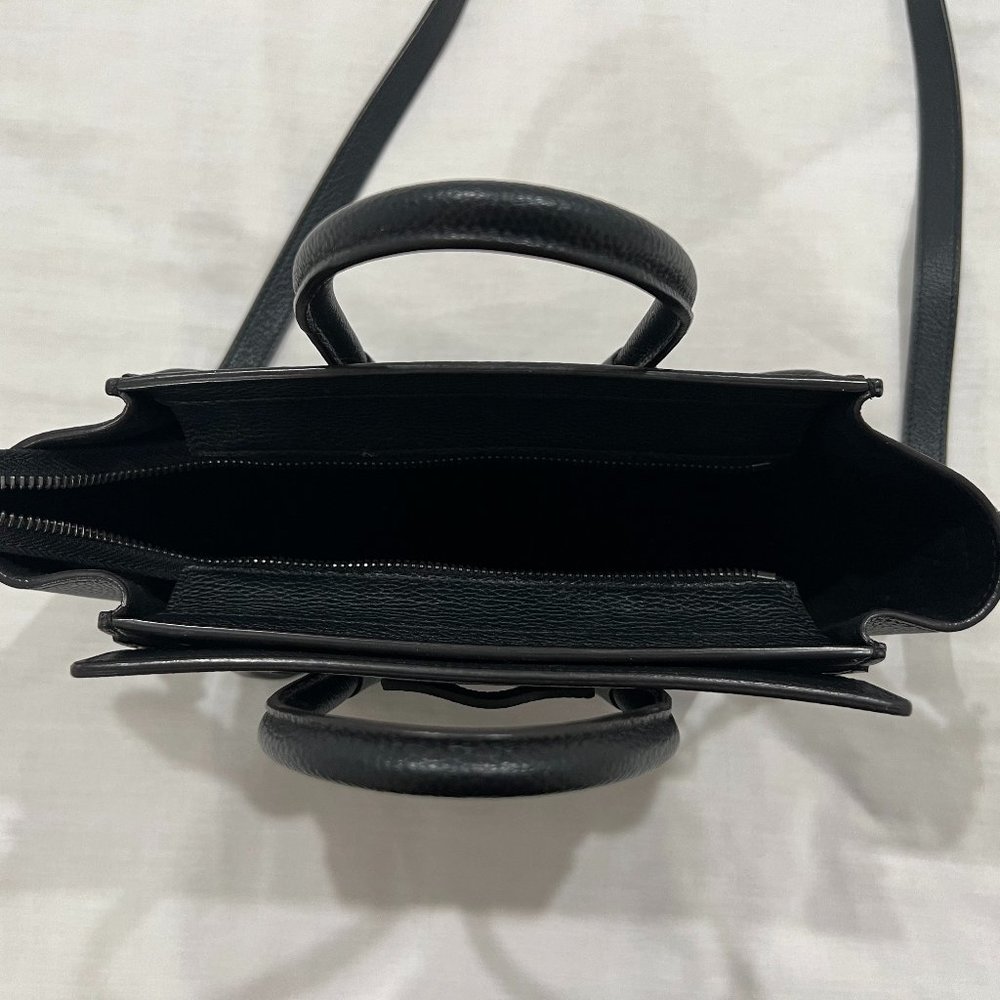 CELINE Drummed Calfskin Nano Luggage Black Bag - Picture 7 of 15